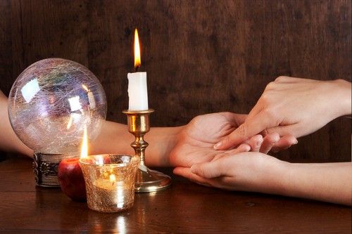 psychic with crystal ball